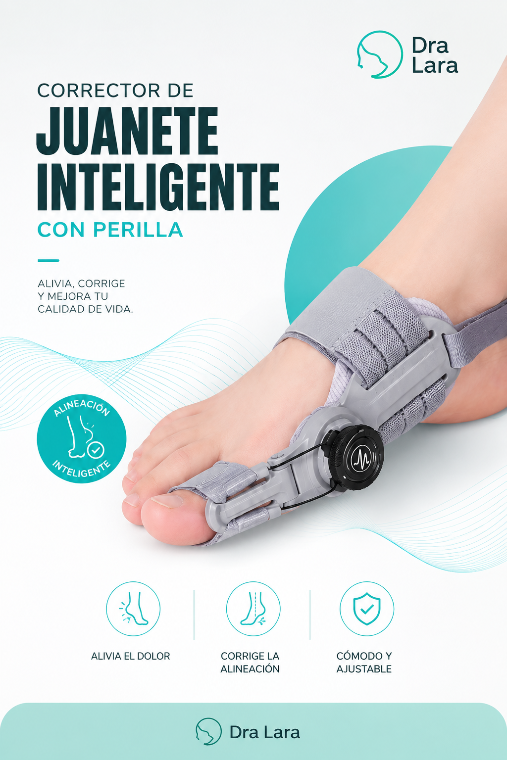 Corrector de Juanetes Inteligente Con Perilla Ajustable - Resultados en 4 semanas