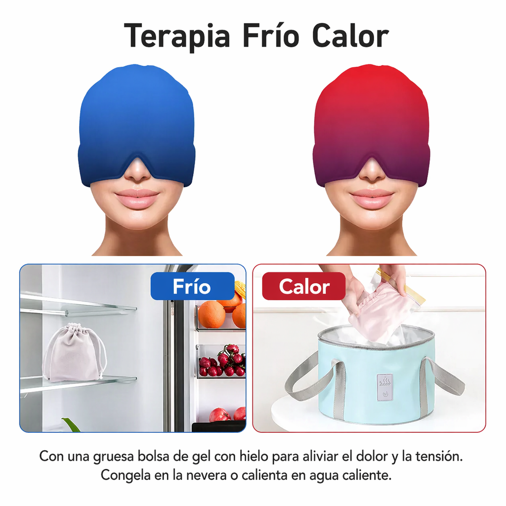 Gorro de gel para la migraña - Alivio en minutos